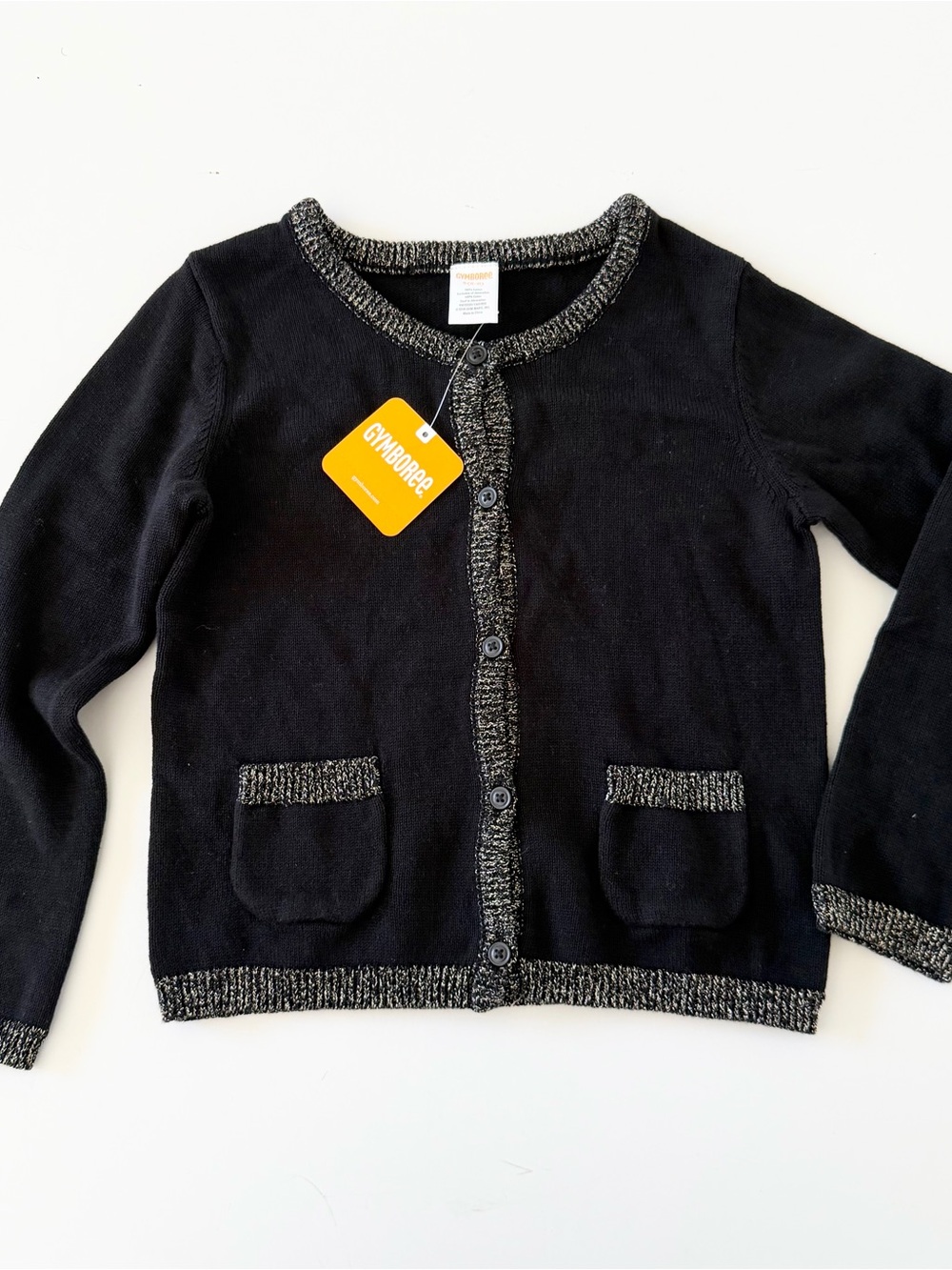Black Cardigan With Sparkly Trim Detail